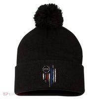 1776 American Flag Betsy Ross 13 Stars Usa Gift Pom Pom 12in Knit Beanie thumb 0