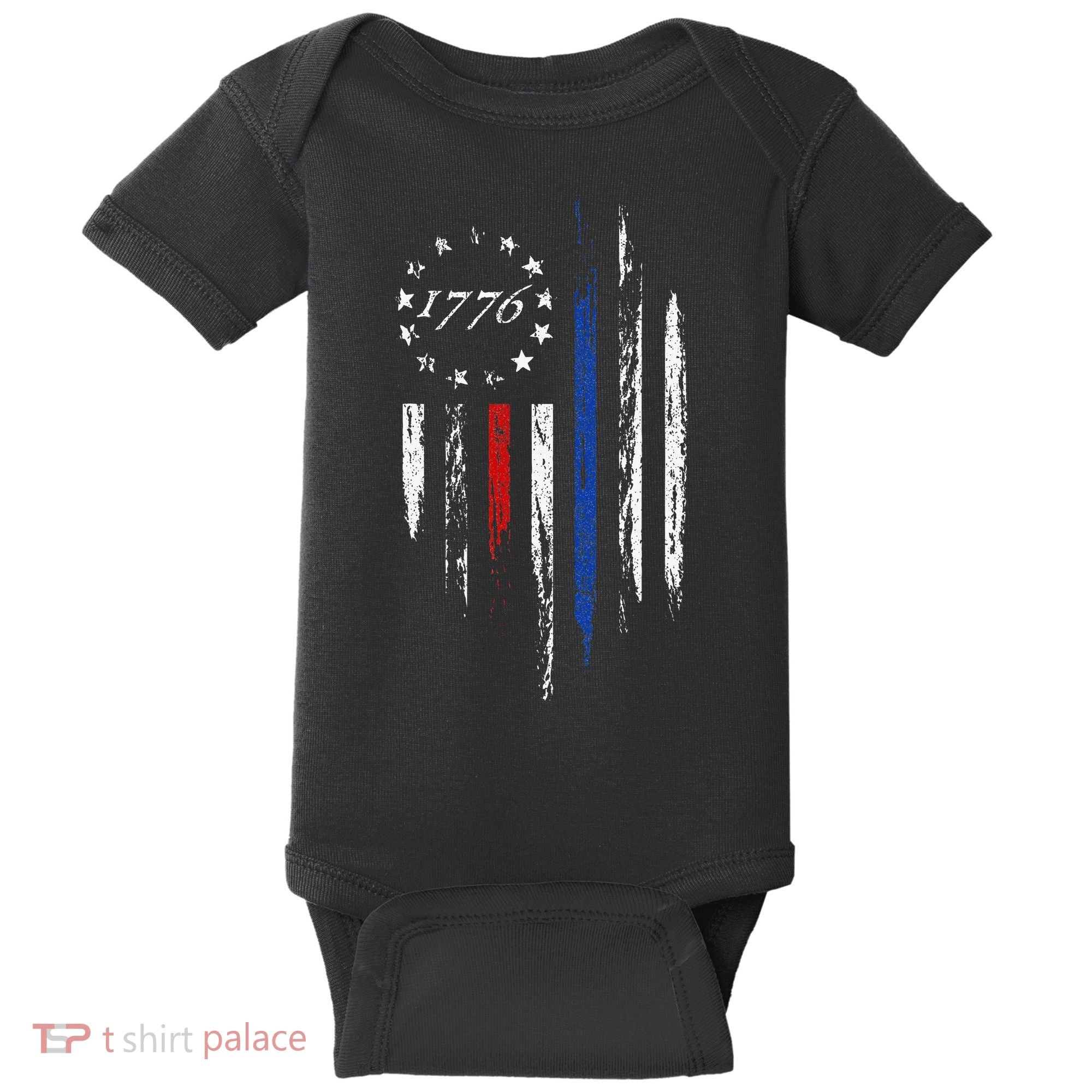 1776 American Flag Betsy Ross 13 Stars Usa Gift Baby Bodysuit