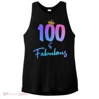 100 And Fabulous For 100th Birthday Cute Gift Ladies PosiCharge Tri-Blend Wicking Tank thumb 0