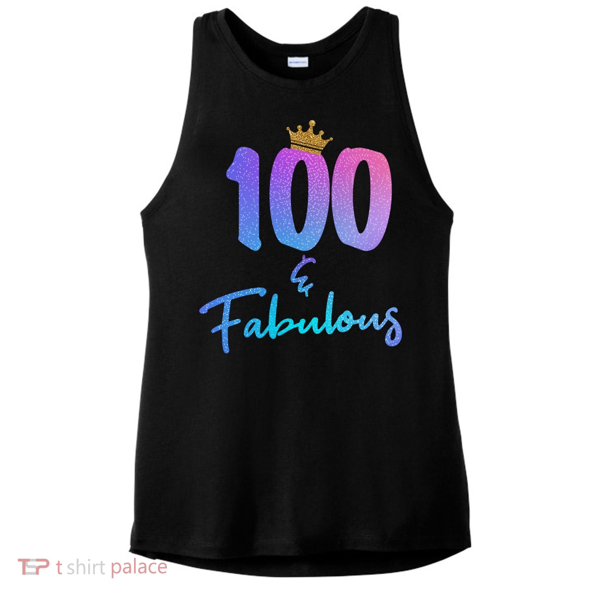 100 And Fabulous For 100th Birthday Cute Gift Ladies PosiCharge Tri-Blend Wicking Tank