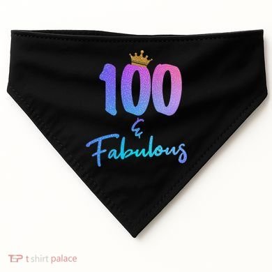 100 And Fabulous For 100th Birthday Cute Gift USA-Made Doggie Bandana