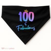 100 And Fabulous For 100th Birthday Cute Gift USA-Made Doggie Bandana thumb 0