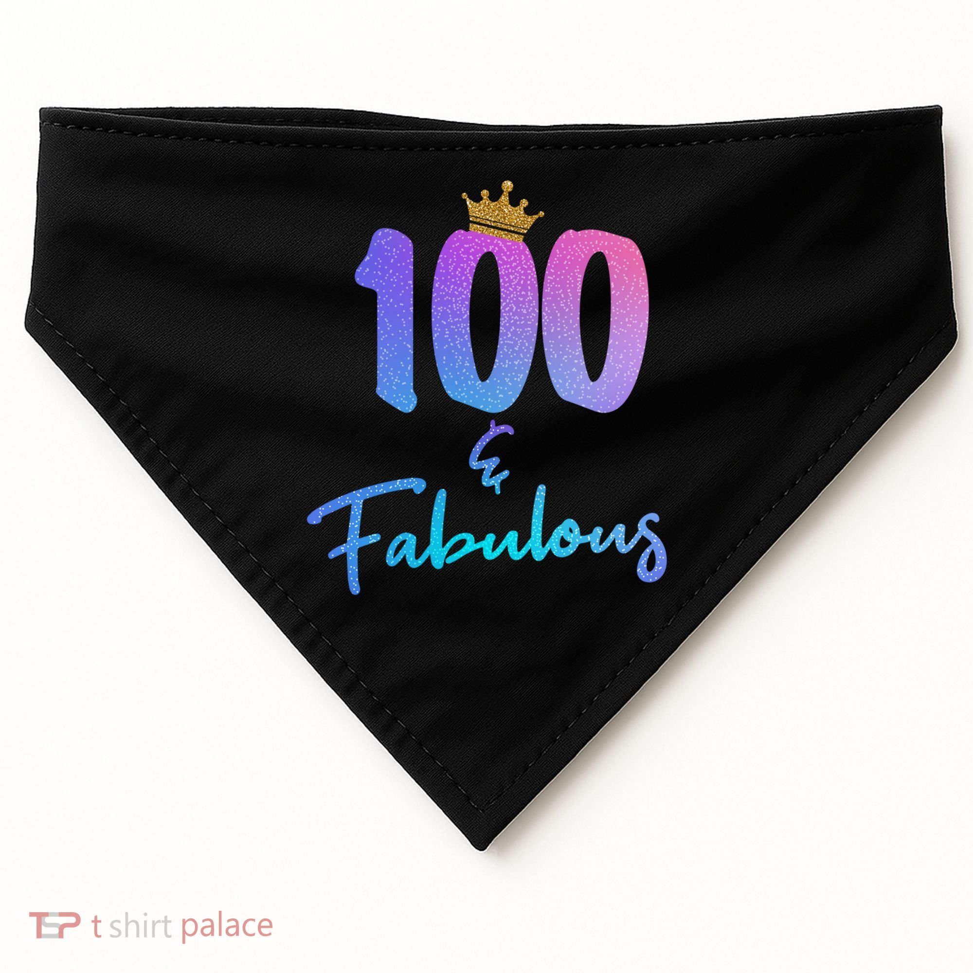 100 And Fabulous For 100th Birthday Cute Gift USA-Made Doggie Bandana