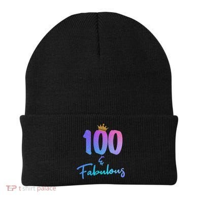 100 And Fabulous For 100th Birthday Cute Gift Beanie
