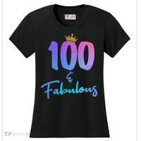 100 And Fabulous For 100th Birthday Cute Gift Women's Cooling Performance Crew T-Shirt thumb 0