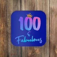 100 And Fabulous For 100th Birthday Cute Gift Coaster thumb 0