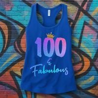 100 And Fabulous For 100th Birthday Cute Gift Women's Tank Top thumb 3