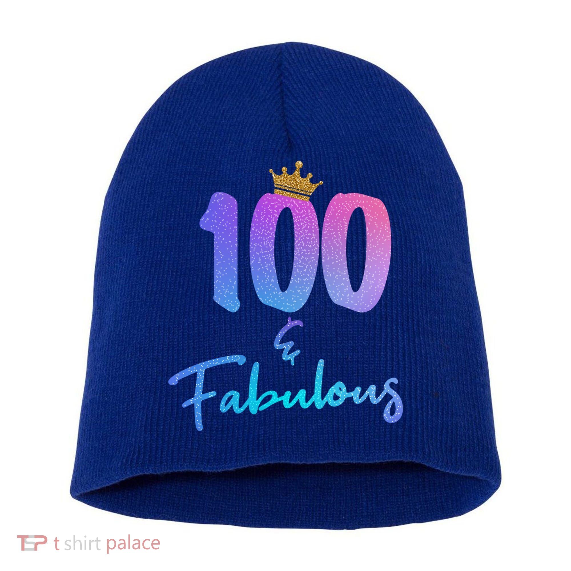 100 And Fabulous For 100th Birthday Cute Gift Short Acrylic Beanie