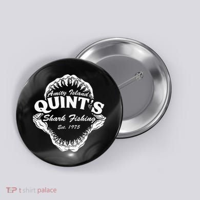 1975 Amity Island QuintS Shark Fishing Button