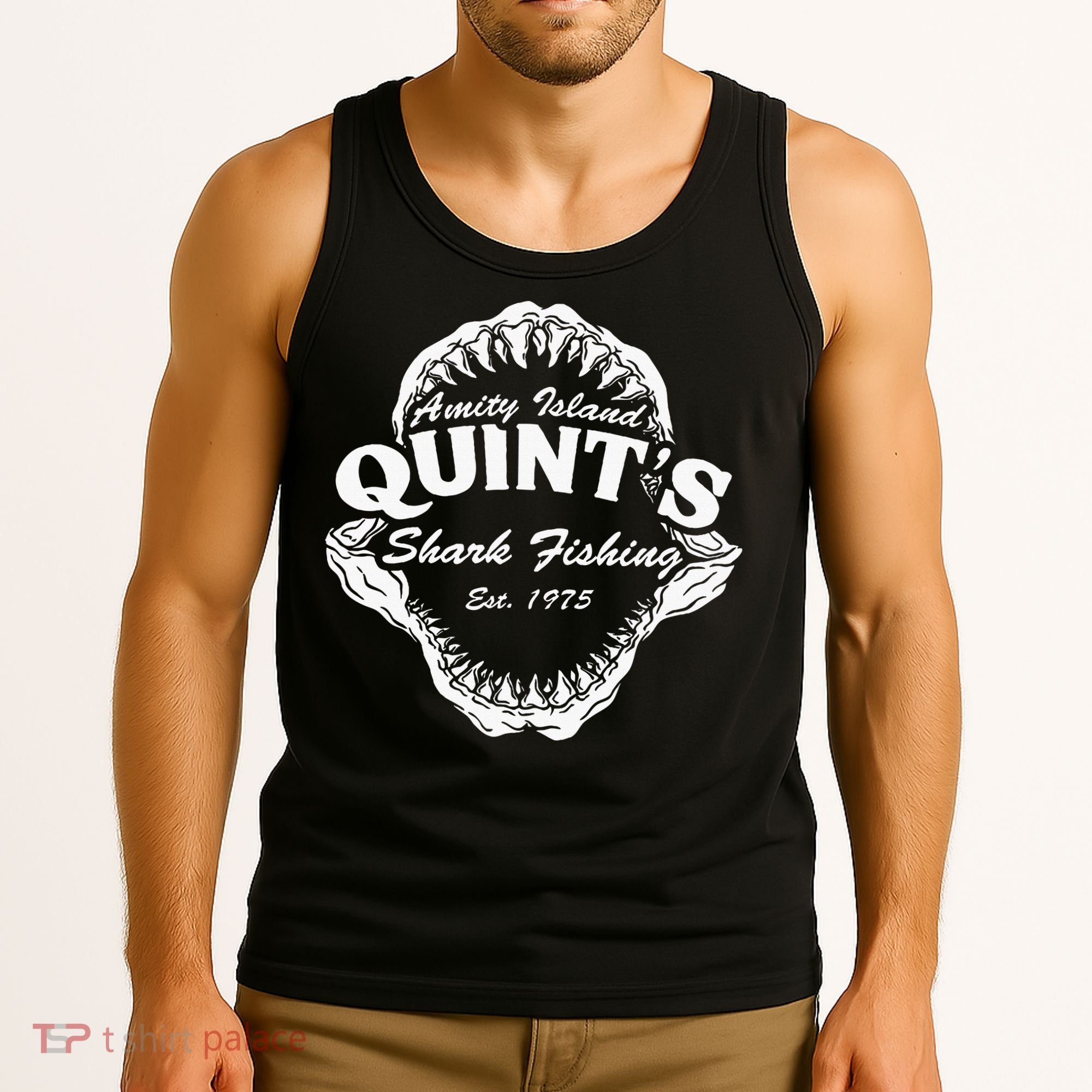 1975 Amity Island QuintS Shark Fishing Tank Top