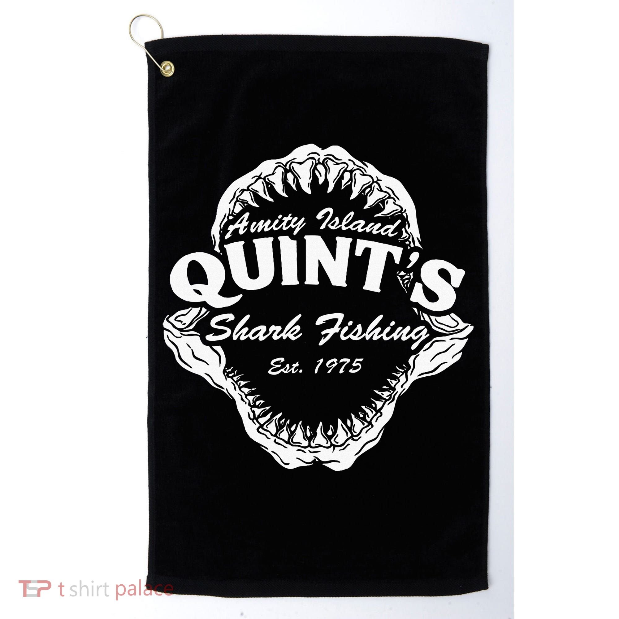 1975 Amity Island QuintS Shark Fishing Golf Towel
