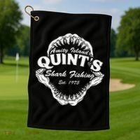 1975 Amity Island QuintS Shark Fishing Golf Towel thumb 1