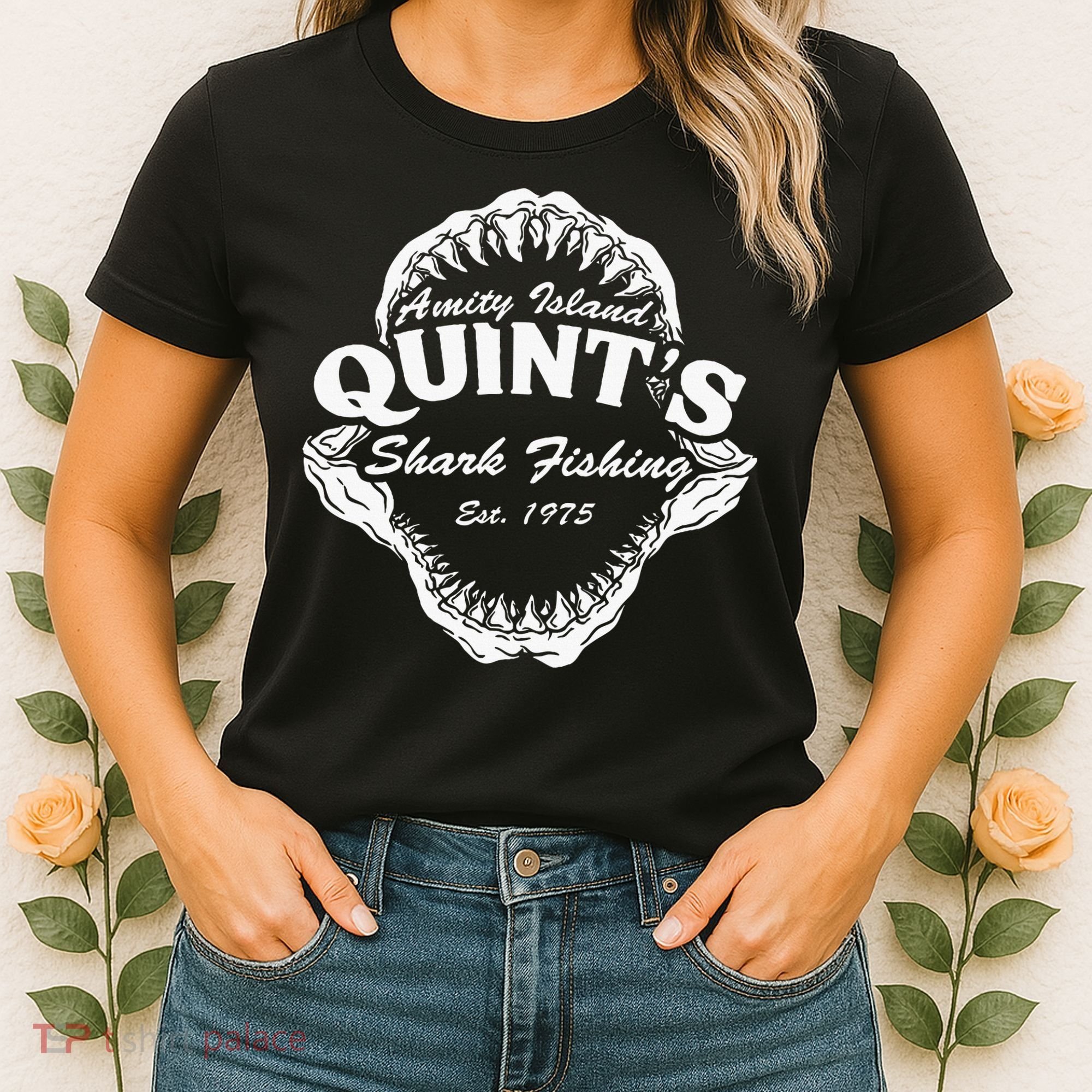 1975 Amity Island QuintS Shark Fishing Women's T-Shirt