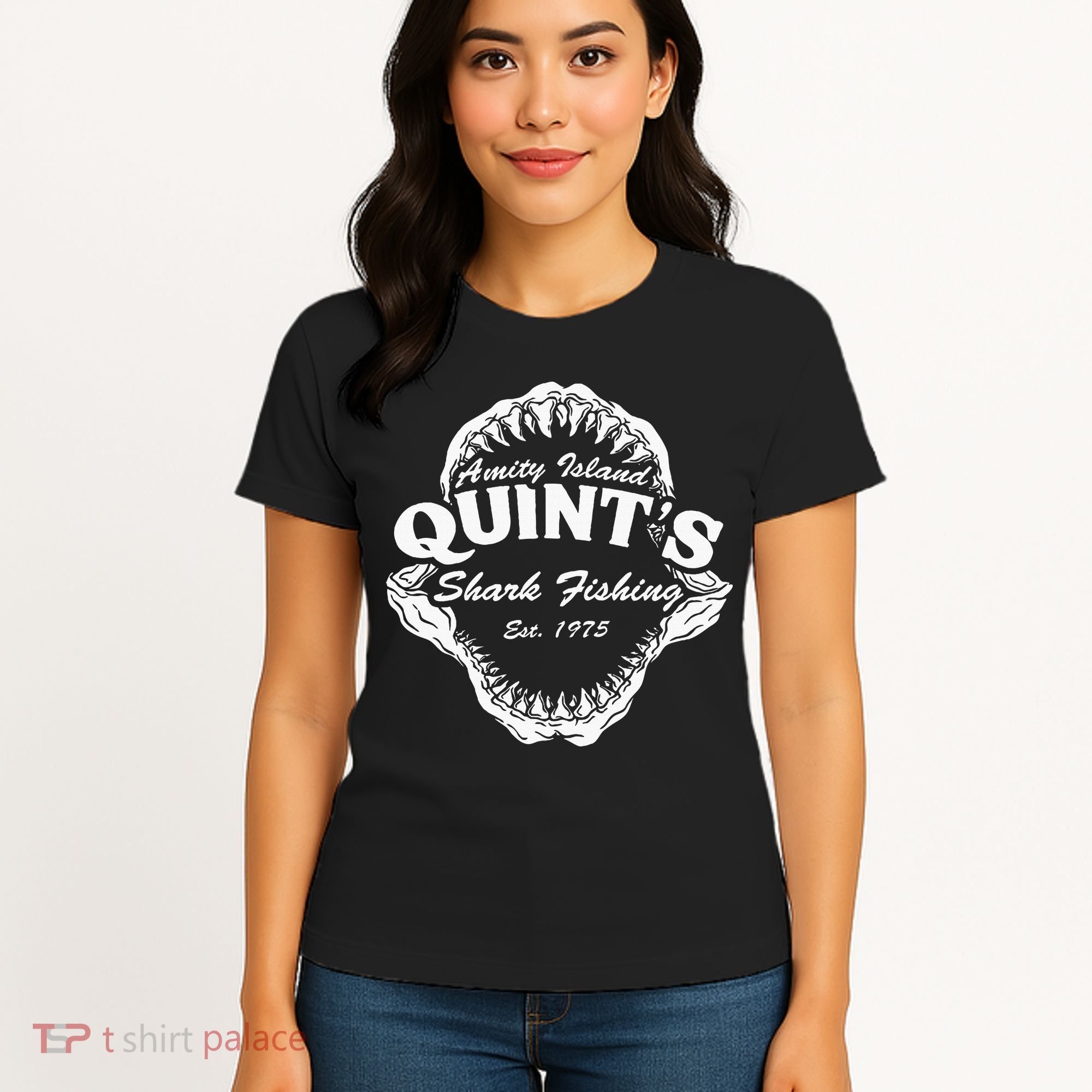 1975 Amity Island QuintS Shark Fishing Women's T-Shirt