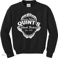 1975 Amity Island QuintS Shark Fishing Kids Sweatshirt thumb 0