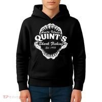 1975 Amity Island QuintS Shark Fishing Kids Hoodie thumb 4