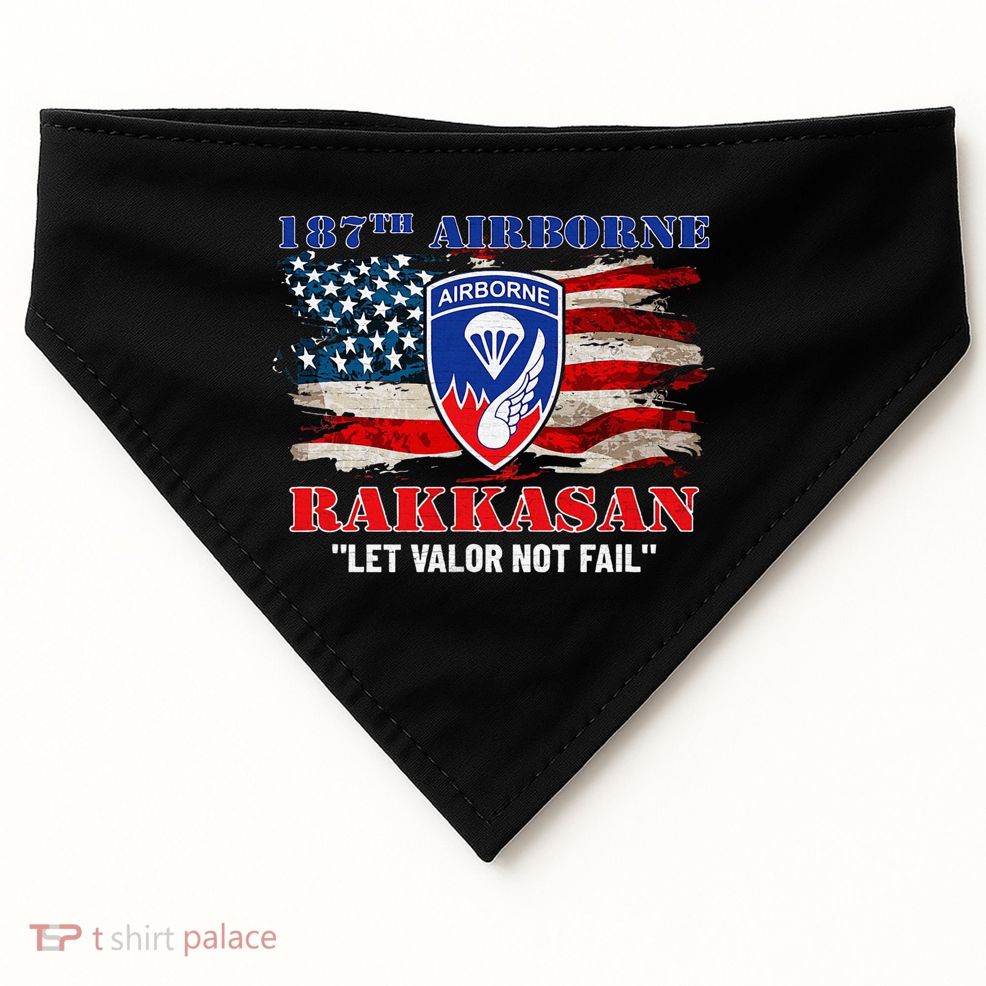 187th Airborne Infantry Regiment Rakkasans Fort Campbell USA-Made Doggie Bandana