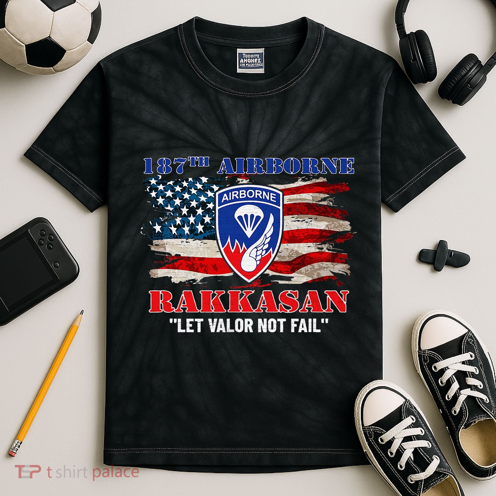 187th Airborne Infantry Regiment Rakkasans Fort Campbell Kids Tie-Dye T-Shirt