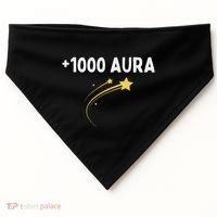 1000 Aura Plus 1000 Aura Points Meme Humor USA-Made Doggie Bandana thumb 0