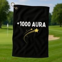 1000 Aura Plus 1000 Aura Points Meme Humor Golf Towel thumb 1