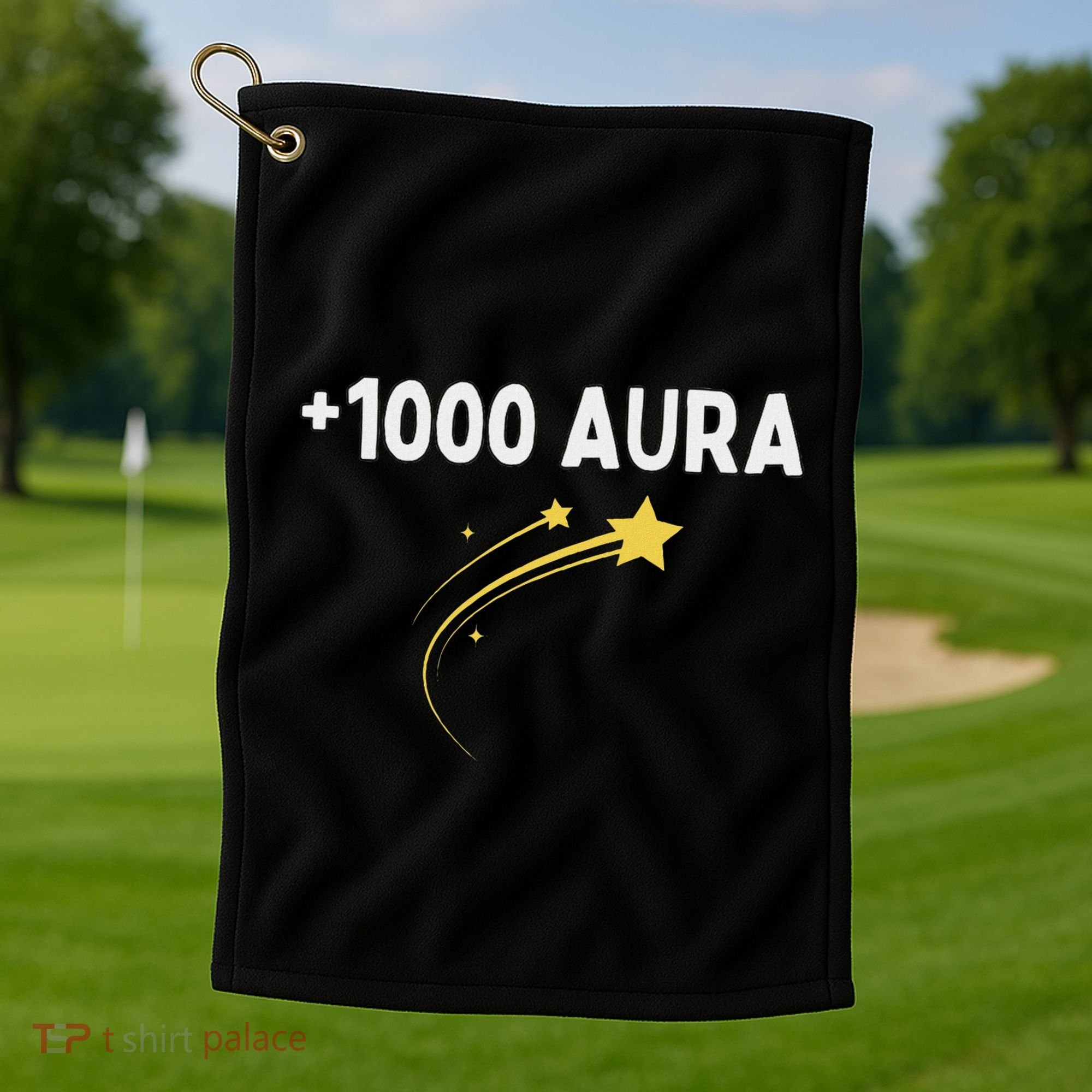 1000 Aura Plus 1000 Aura Points Meme Humor Golf Towel