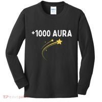 1000 Aura Plus 1000 Aura Points Meme Humor Kids Long Sleeve Shirt thumb 0