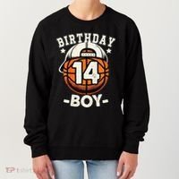 14th Birthday 14 Year Old Basketball Theme Decorations Women's Sweatshirt thumb 0