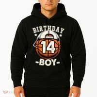 14th Birthday 14 Year Old Basketball Theme Decorations Hoodie thumb 2