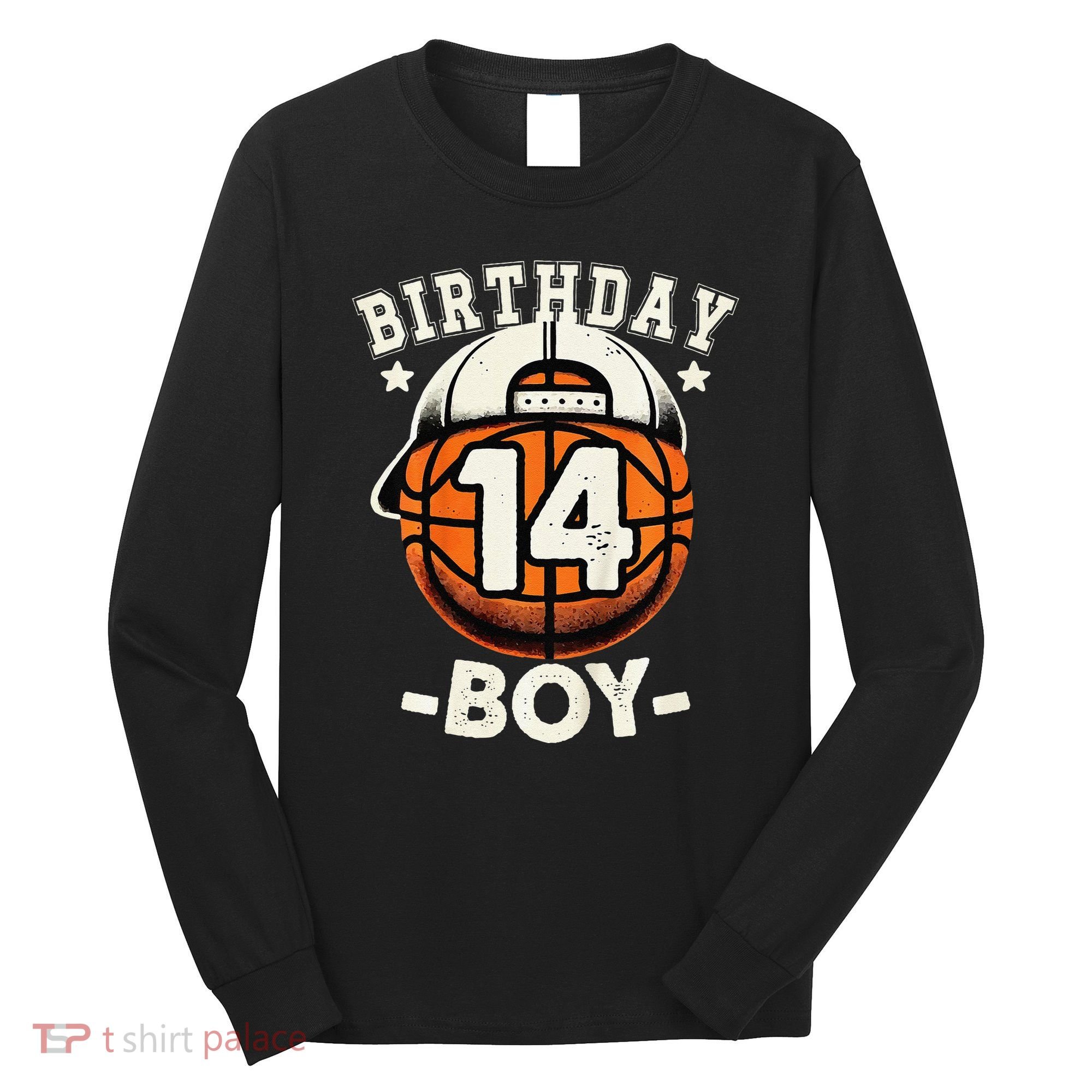 14th Birthday 14 Year Old Basketball Theme Decorations Long Sleeve Shirt