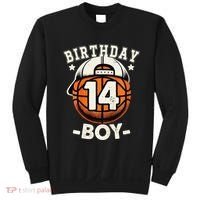 14th Birthday 14 Year Old Basketball Theme Decorations Sweatshirt thumb 0