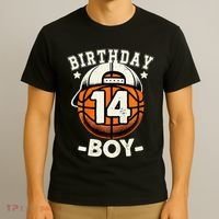 14th Birthday 14 Year Old Basketball Theme Decorations T-Shirt thumb 3