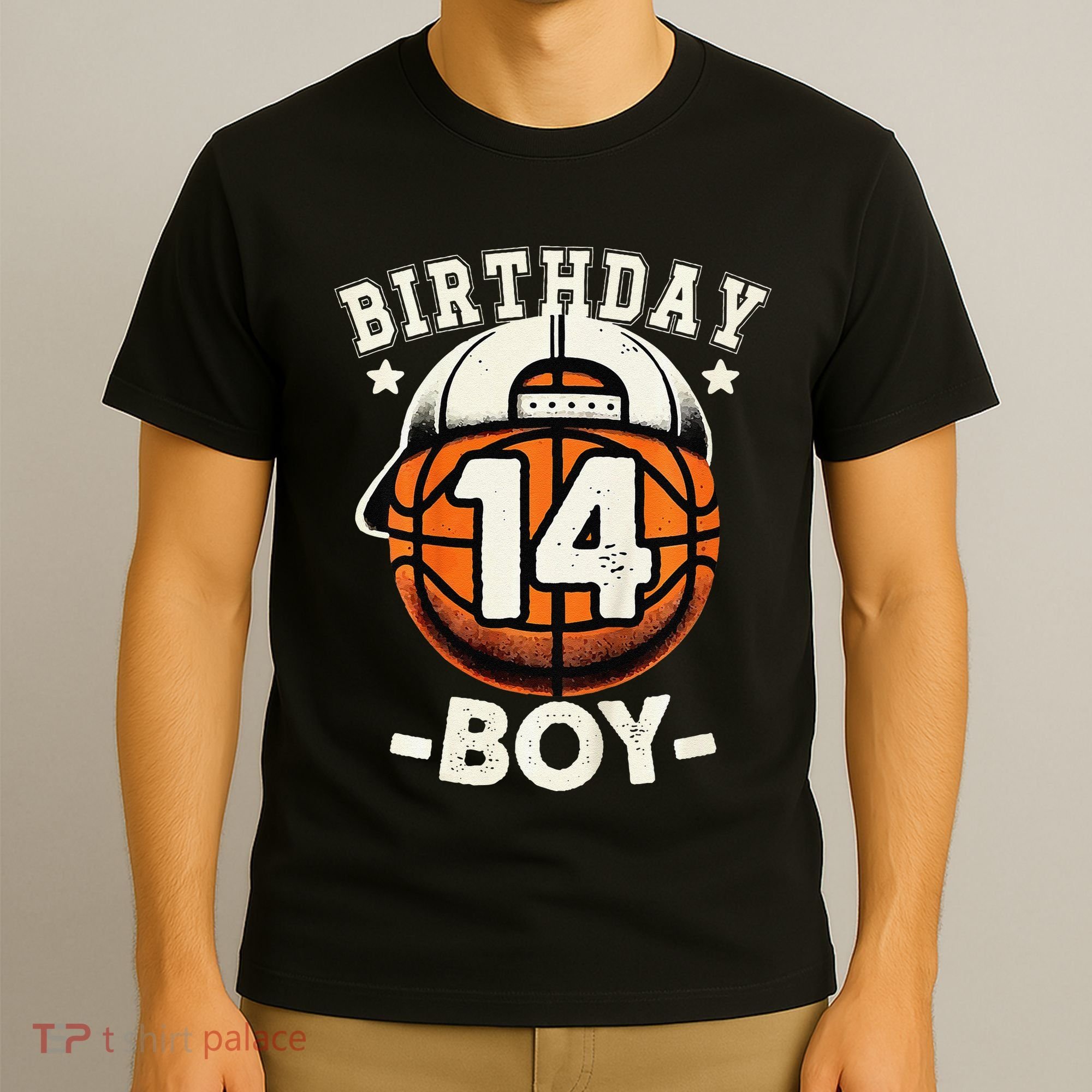 14th Birthday 14 Year Old Basketball Theme Decorations T-Shirt