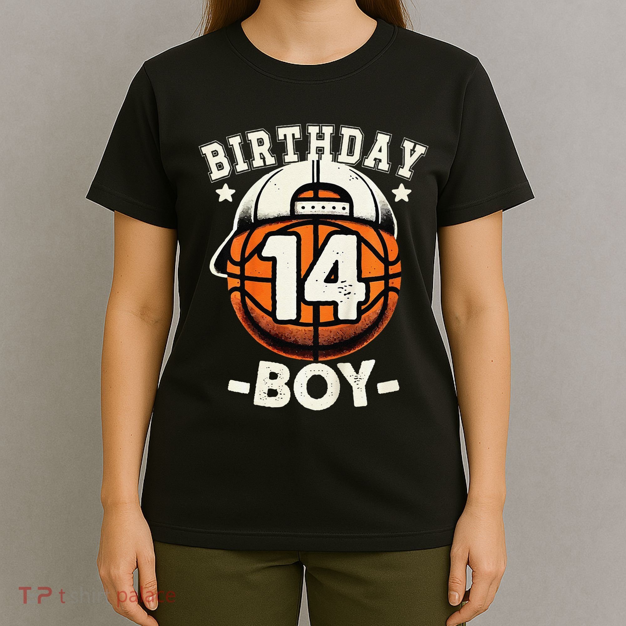 14th Birthday 14 Year Old Basketball Theme Decorations T-Shirt