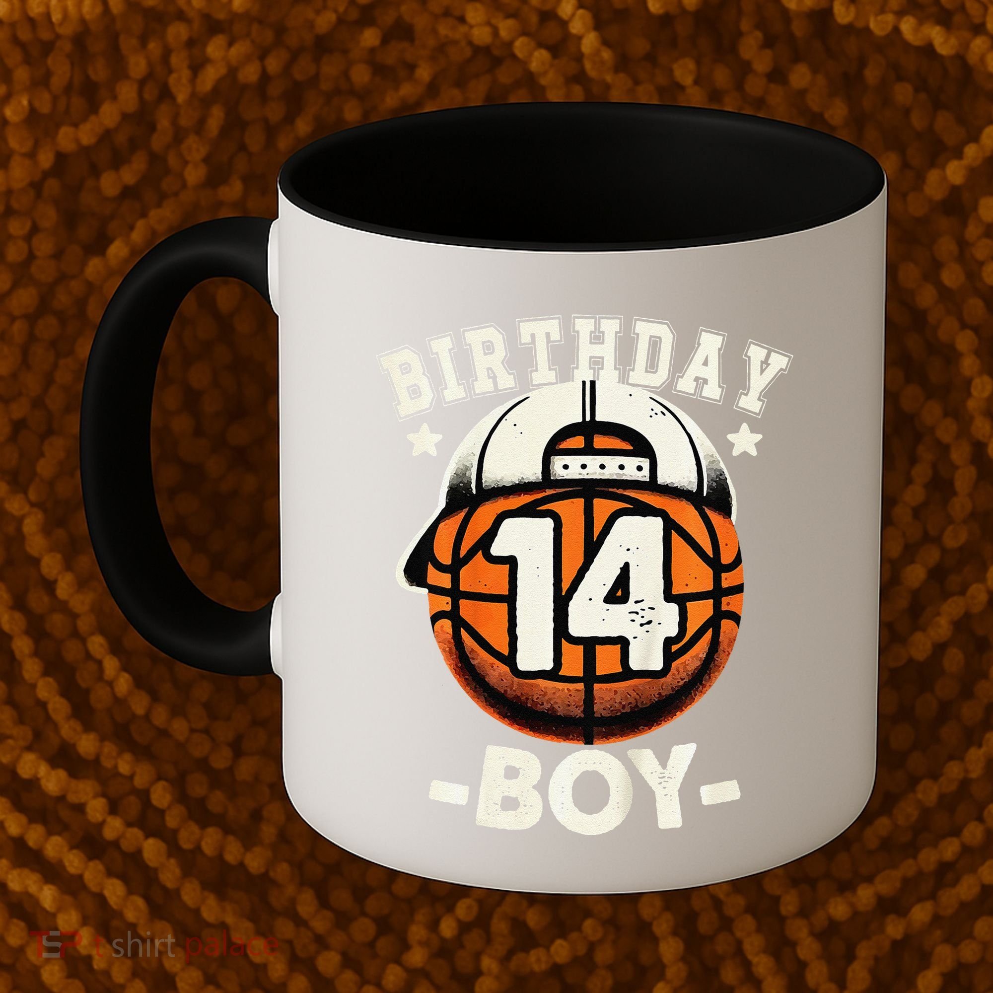 14th Birthday 14 Year Old Basketball Theme Decorations Coffee Mug