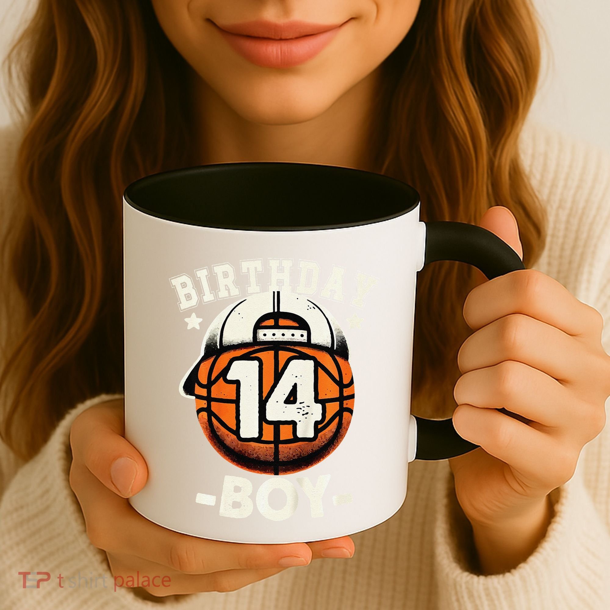 14th Birthday 14 Year Old Basketball Theme Decorations Coffee Mug
