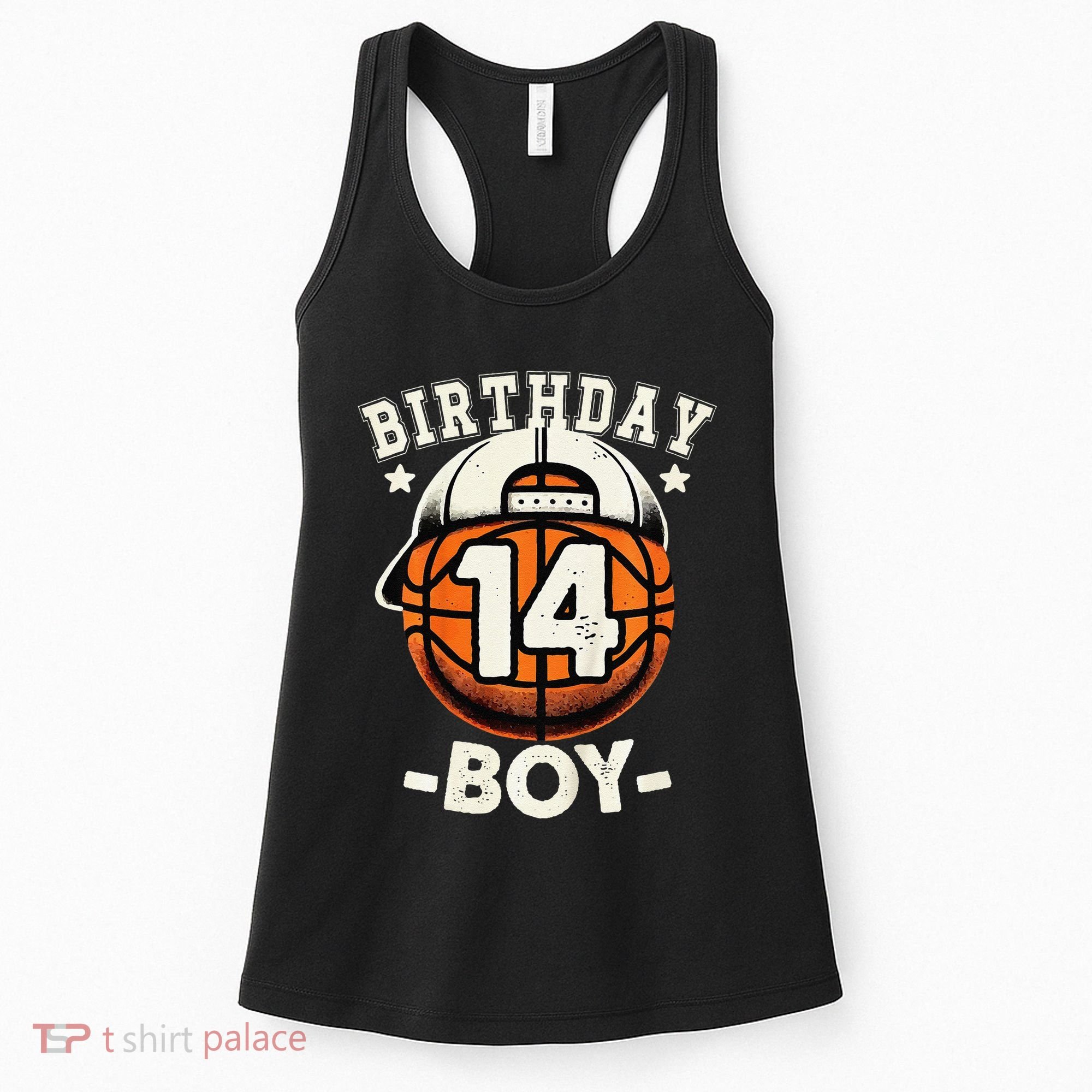 14th Birthday 14 Year Old Basketball Theme Decorations Women's Tank Top