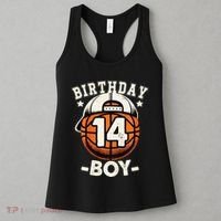 14th Birthday 14 Year Old Basketball Theme Decorations Women's Tank Top thumb 3