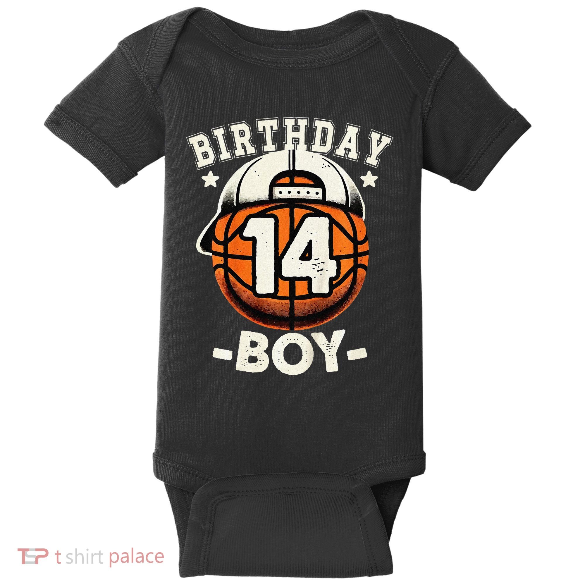 14th Birthday 14 Year Old Basketball Theme Decorations Baby Bodysuit