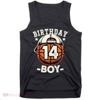 14th Birthday 14 Year Old Basketball Theme Decorations Tank Top thumb 0