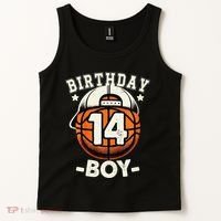 14th Birthday 14 Year Old Basketball Theme Decorations Tank Top thumb 2