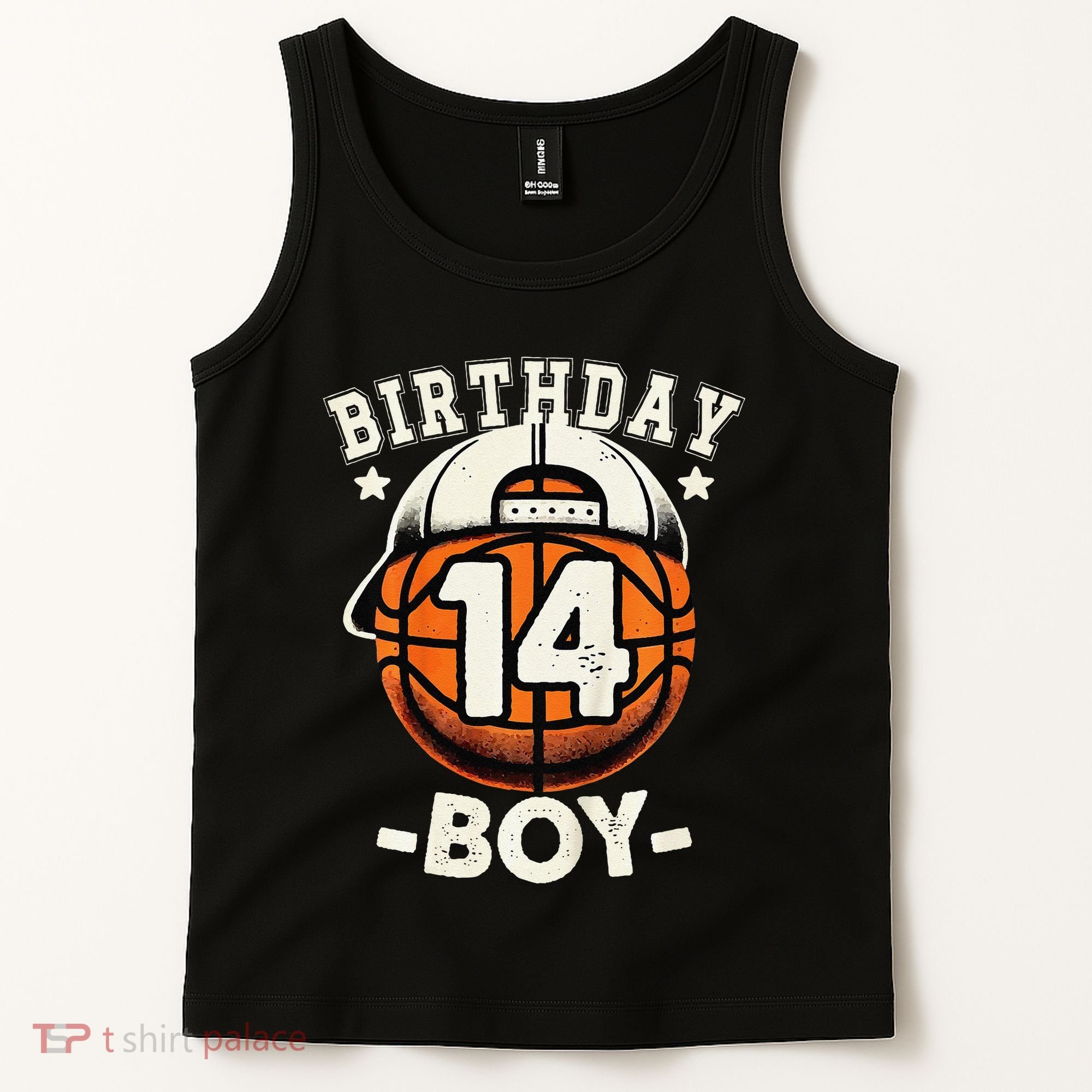 14th Birthday 14 Year Old Basketball Theme Decorations Tank Top