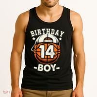 14th Birthday 14 Year Old Basketball Theme Decorations Tank Top thumb 3