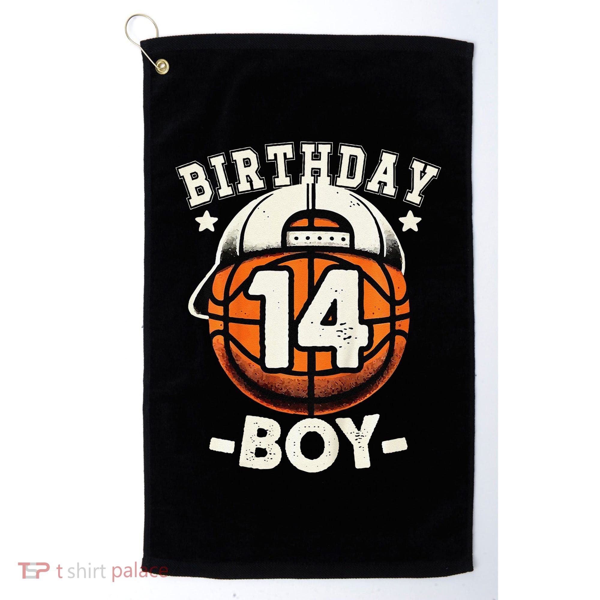 14th Birthday 14 Year Old Basketball Theme Decorations Golf Towel