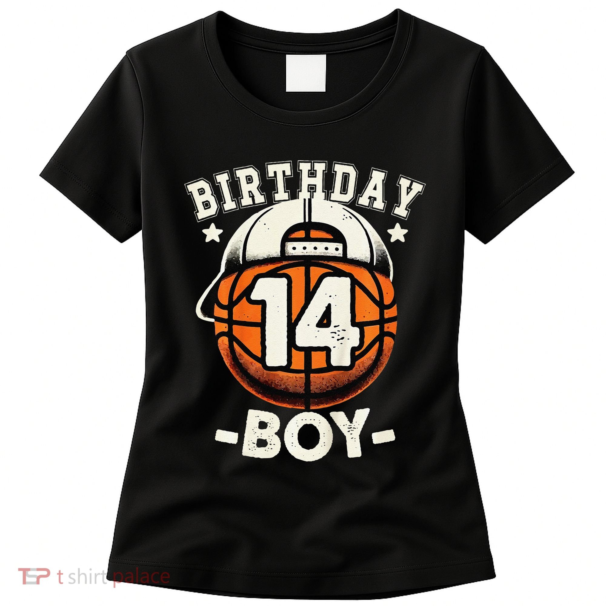 14th Birthday 14 Year Old Basketball Theme Decorations Women's T-Shirt
