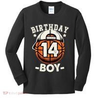 14th Birthday 14 Year Old Basketball Theme Decorations Kids Long Sleeve Shirt thumb 0