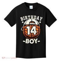 14th Birthday 14 Year Old Basketball Theme Decorations Kids T-Shirt thumb 0