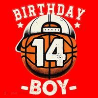 14th Birthday 14 Year Old Basketball Theme Decorations Santa Hat thumb 1