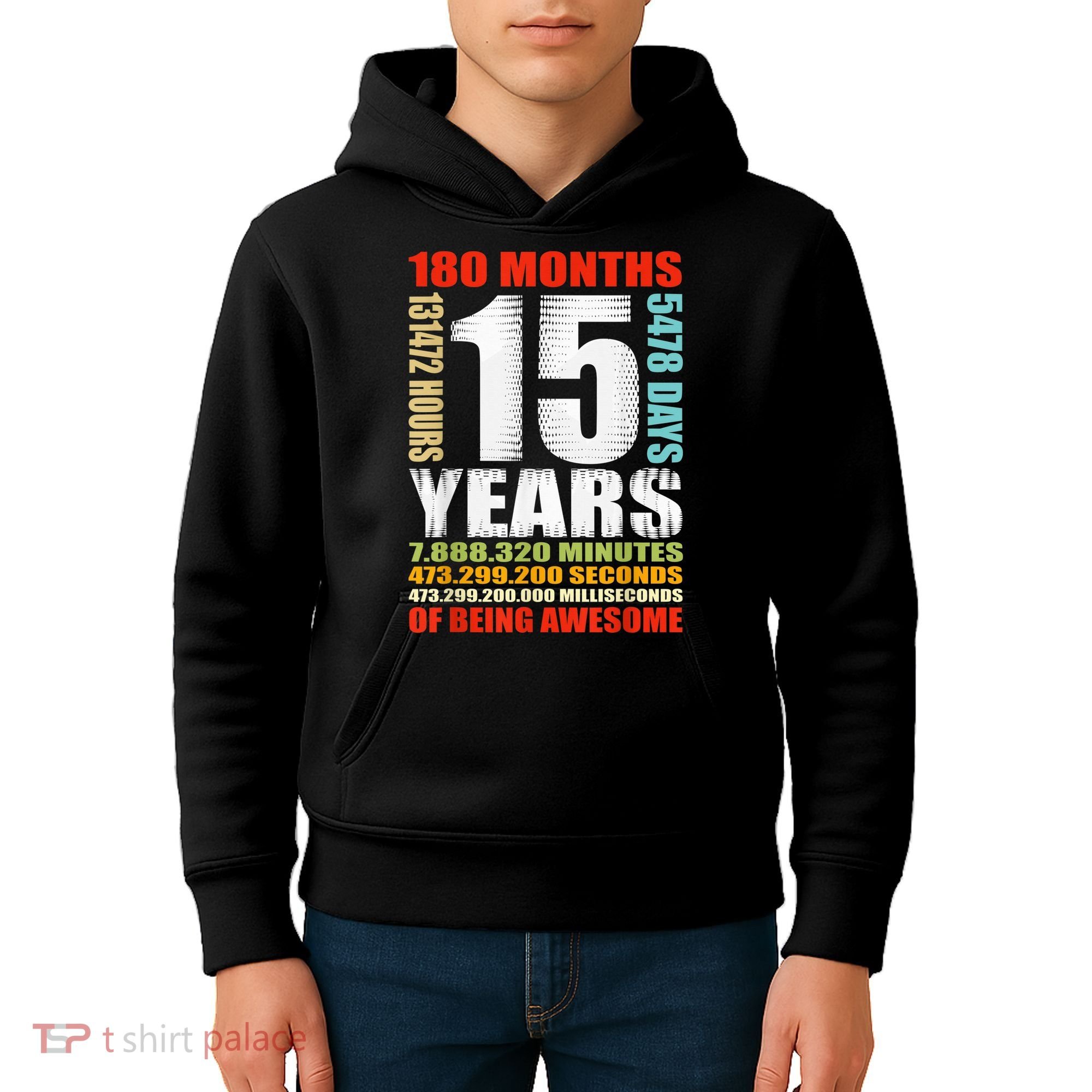 15th Birthday 15 Years Old Boy Girl  Being Awesome Kids Hoodie