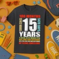 15th Birthday 15 Years Old Boy Girl  Being Awesome Kids T-Shirt thumb 3