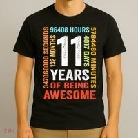 11th Birthday 11 Years Old Vintage Retro 132 Months T-Shirt thumb 3